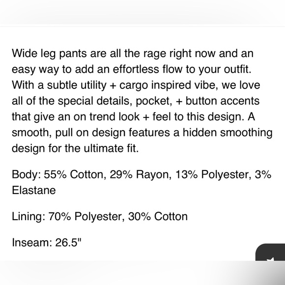 SPANX STRETCH TWILL CROPPED WIDE LEG PANT Size XS Light Cedar Color - Picture 3 of 13